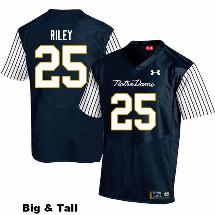 Men's NCAA Notre Dame Fighting Irish #25 Philip Riley Stitched College Under Armour Authentic Navy Big & Tall Alternate Football Jersey VN10B61KE